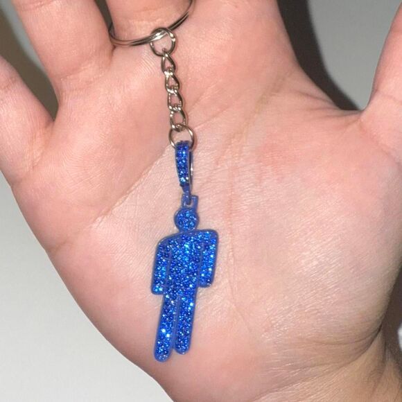 Billie Eilish Blue Blohsh Keychain - Picture 3 of 3